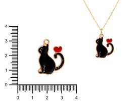 Dije Esmaltado Gato Negro